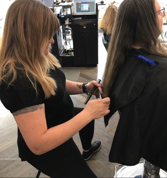 Client hair by Annah Davis — soft waves with dimensional color